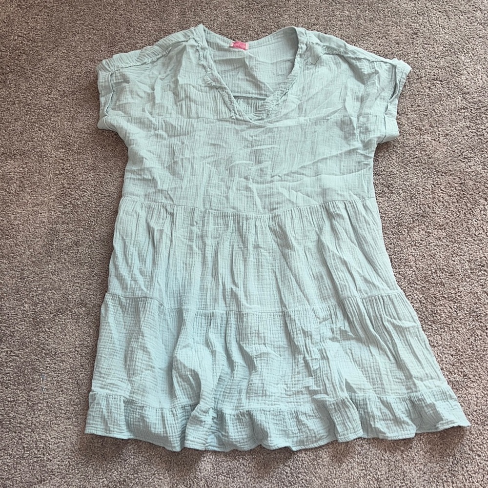 Pink Lily Light Blue Babydoll Dress - Size Large